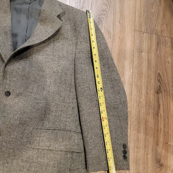 VTG J Press Wool Blazer Sport Coat Brown Sz 41S Tweed Herringbone - Picture 11 of 16